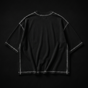 oversized contrast stitch blanket-stitch t-shirt